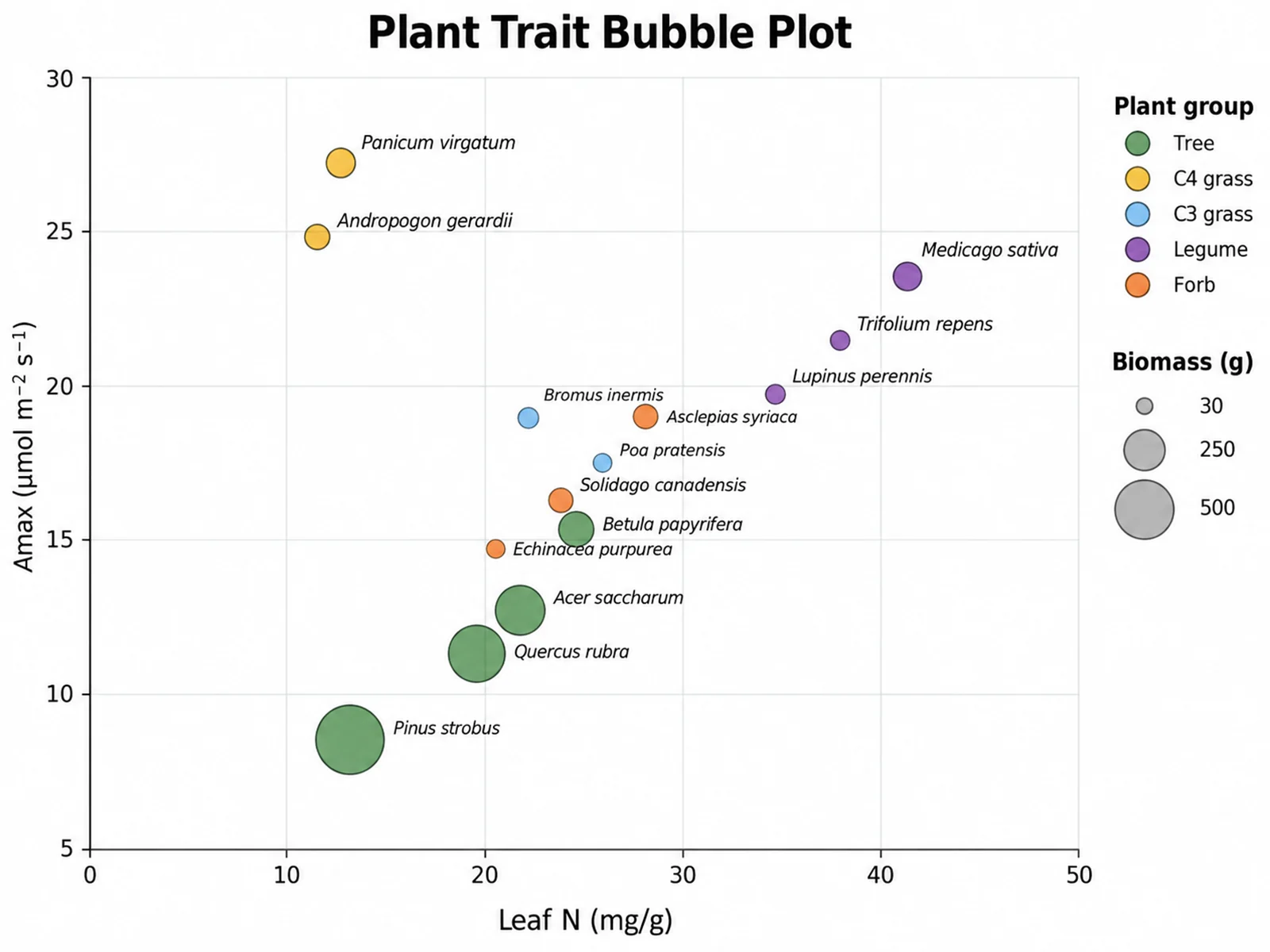 Plant Trait Bubble Plot bubble chart example preview