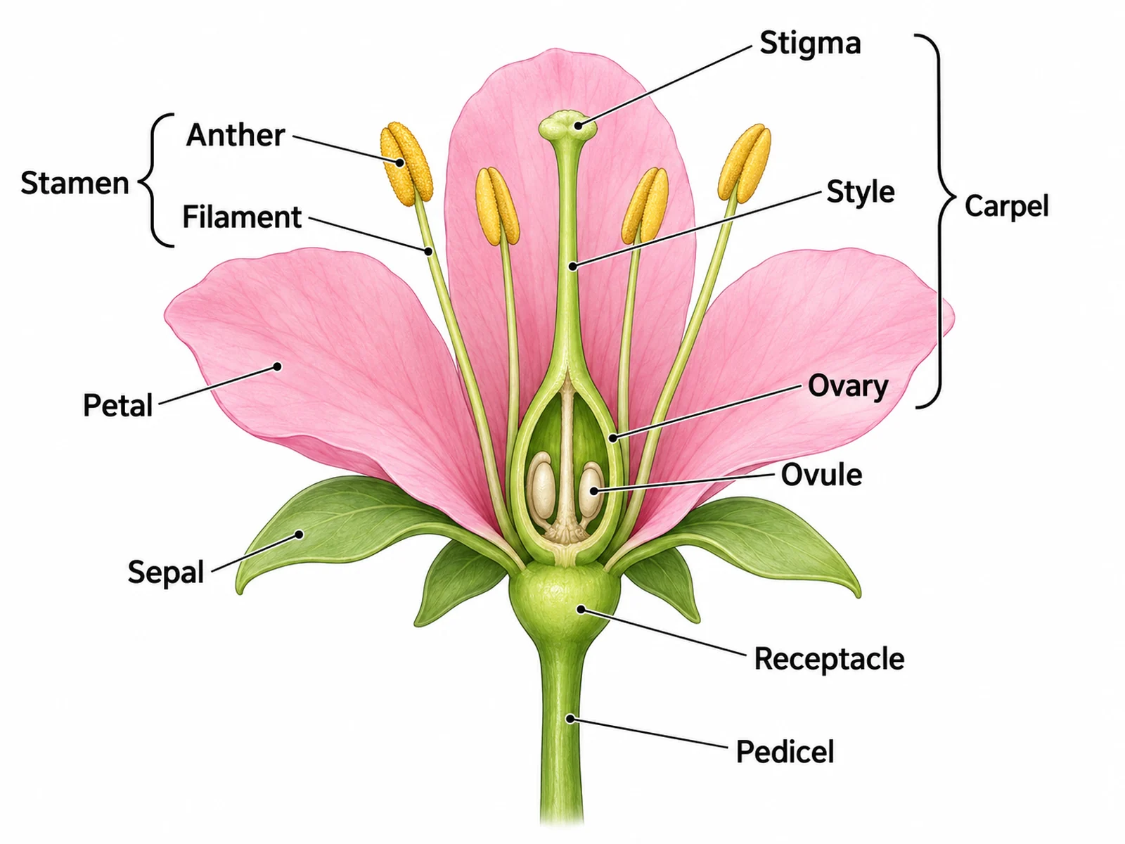 Blüte beschriften