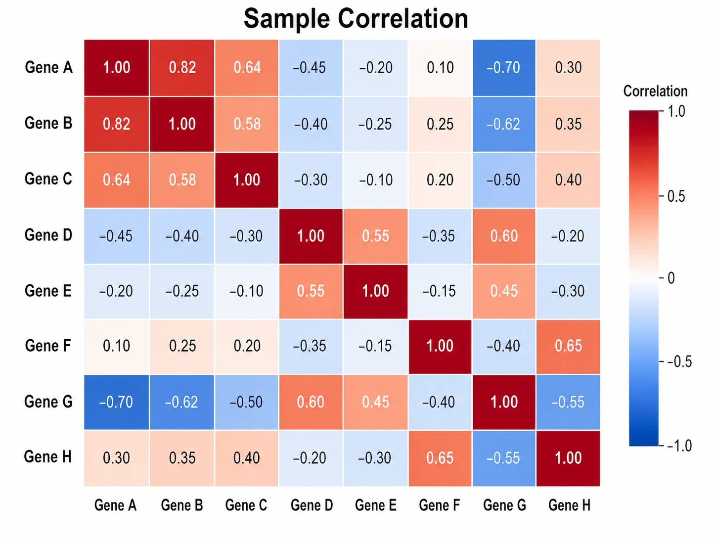 Korrelation der Proben Heatmap example preview