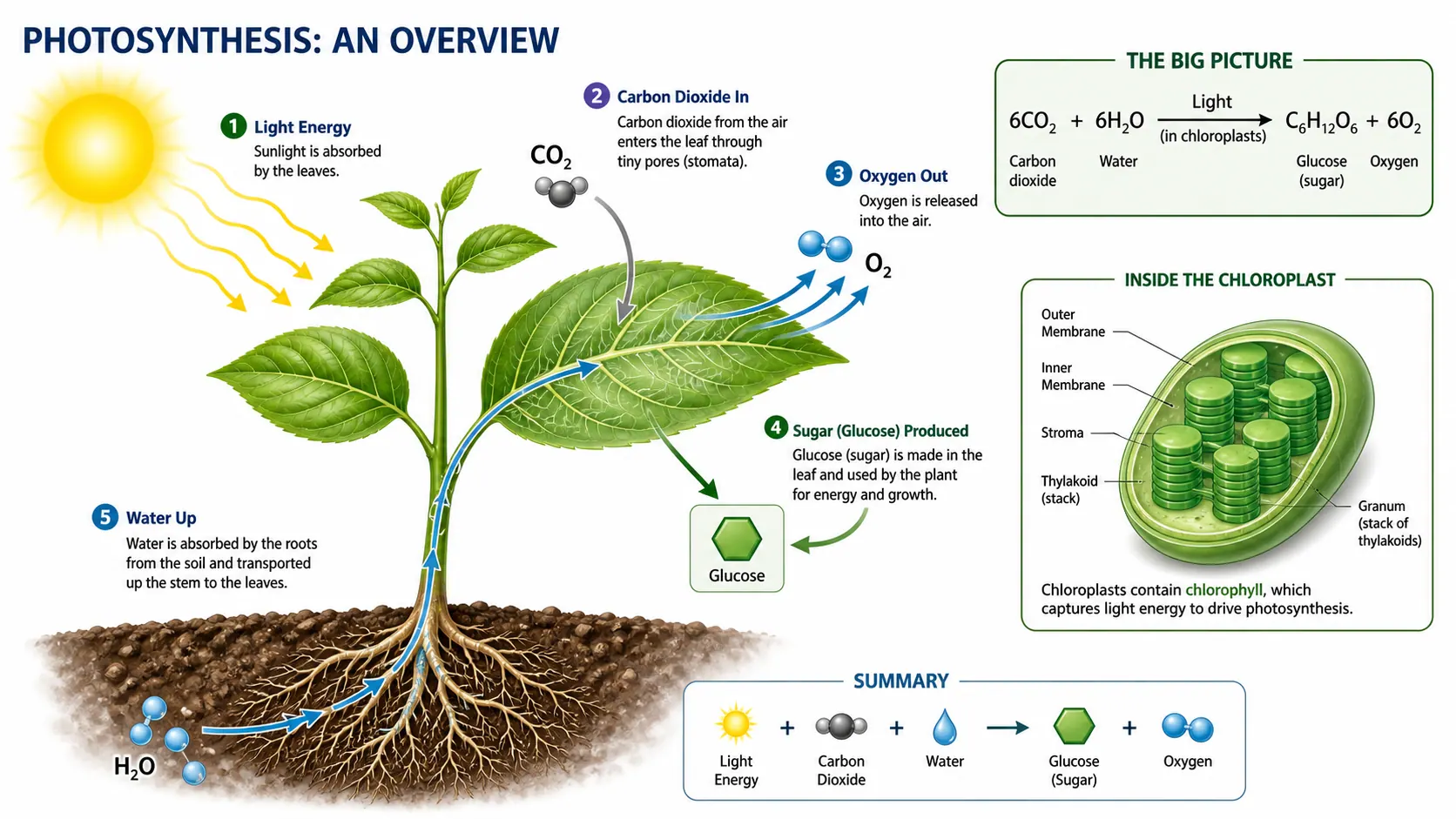 Photosynthesis Diagram Generator example generated by SciFigure AI